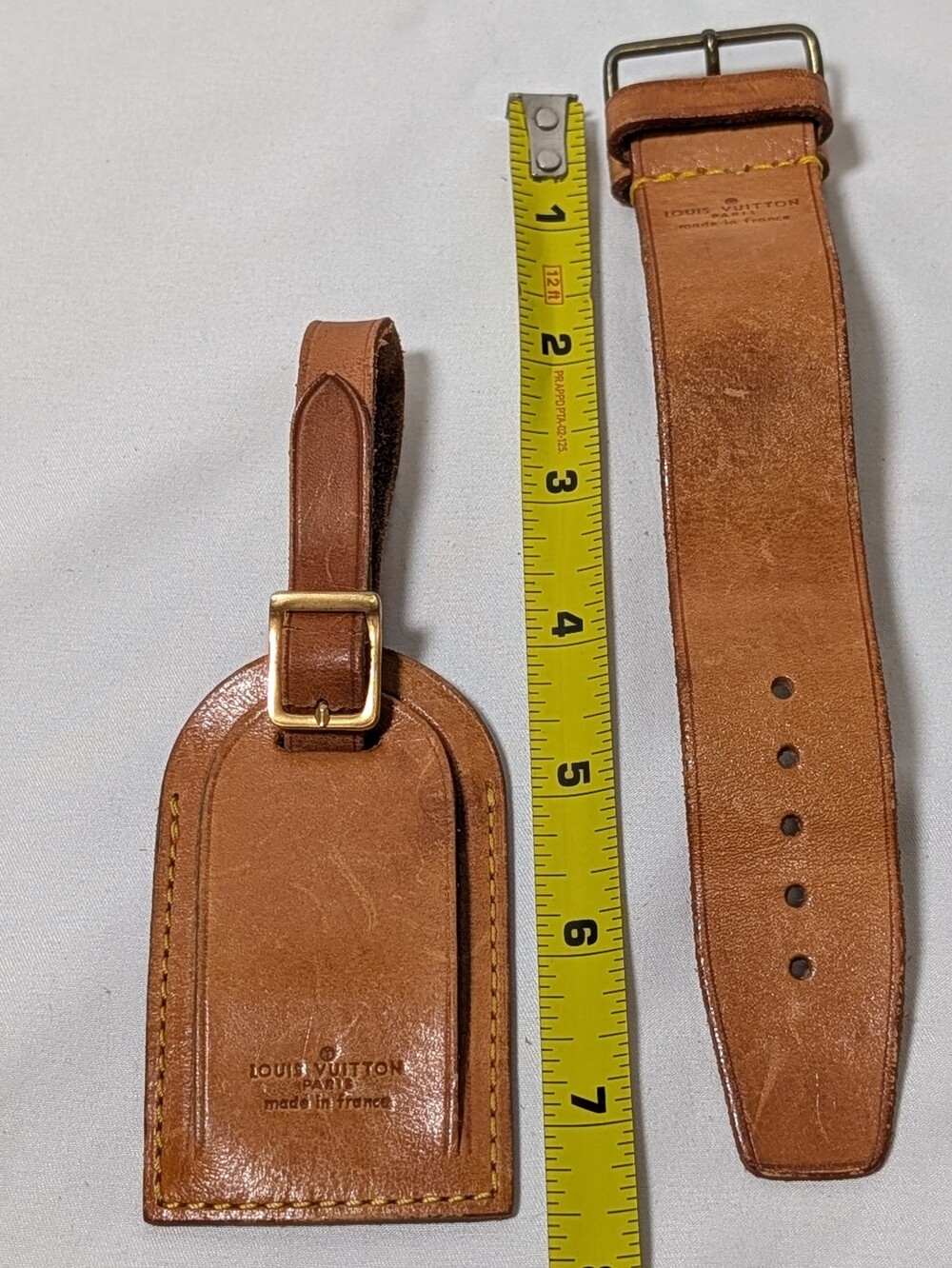 Vintage Louis Vuitton Leather Luggage Tags Set of 3 w/ Original Box - Picture 14 of 16